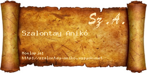 Szalontay Anikó névjegykártya